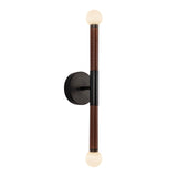 Shiloh 2 Light LED Wall Sconce 23", Matte Black and Walnut