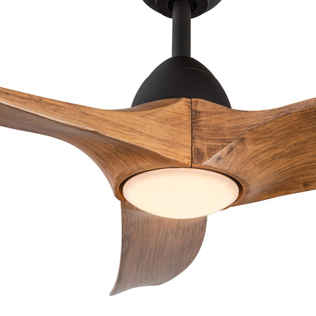 Sedona LED Ceiling Fan 60", Matte Black and Natural Wood