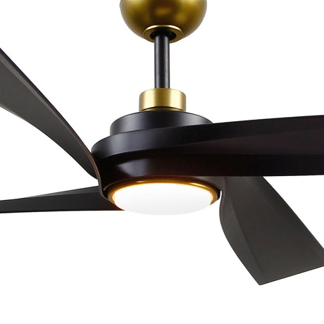 Largo LED Ceiling Fan 56", Brushed Brass and Matte Black