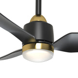 Kent Outdoor Ceiling Fan with Light 42" with LED Light, Brushed Brass and Matte Black Smart Fan, 6-Speed Reversible High-Performance Air Flow