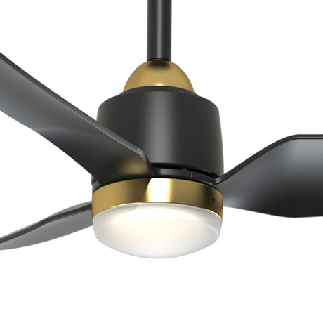 Kent LED Outdoor Ceiling Fan with Light 42", Brushed Brass and Matte Black