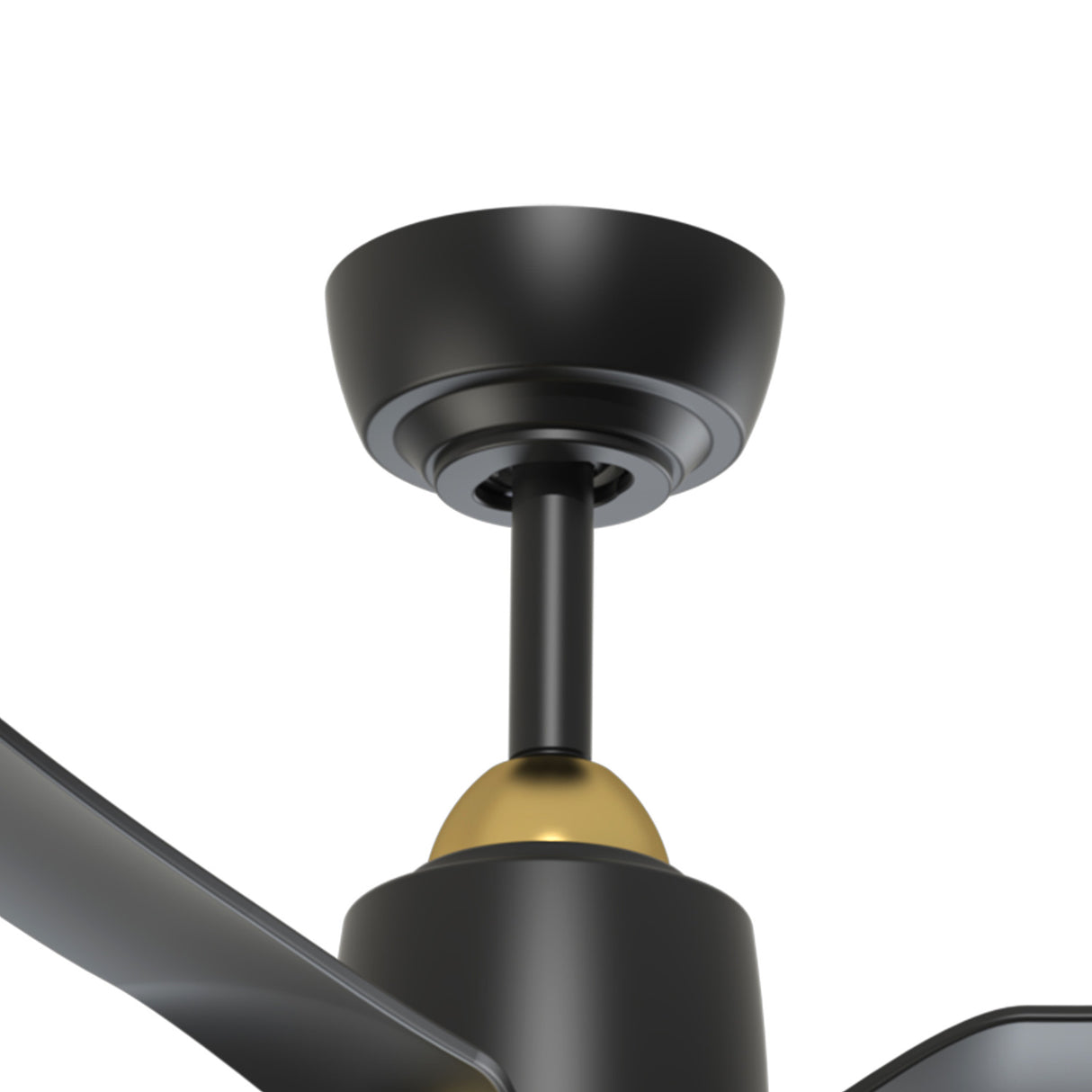 Kent Outdoor Ceiling Fan with Light 42" with LED Light, Brushed Brass and Matte Black Smart Fan, 6-Speed Reversible High-Performance Air Flow