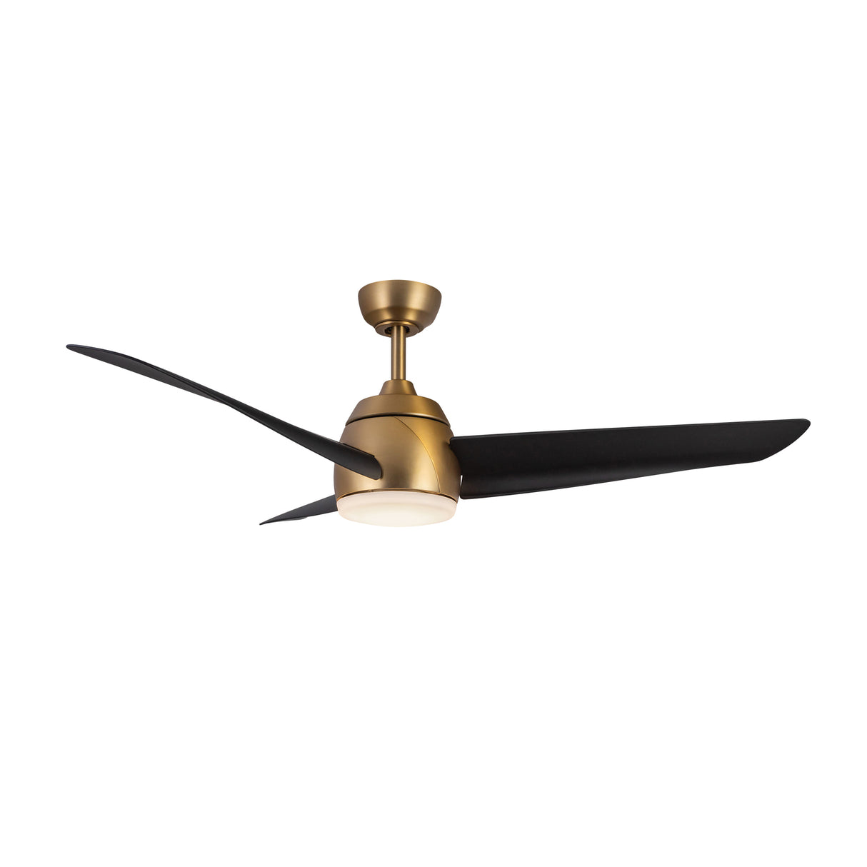 Lorain LED Light Ceiling Fan 54", Brushed Brass and Matte Black Smart Fan, 3-Speed, Reversible, High Performance Air Flow