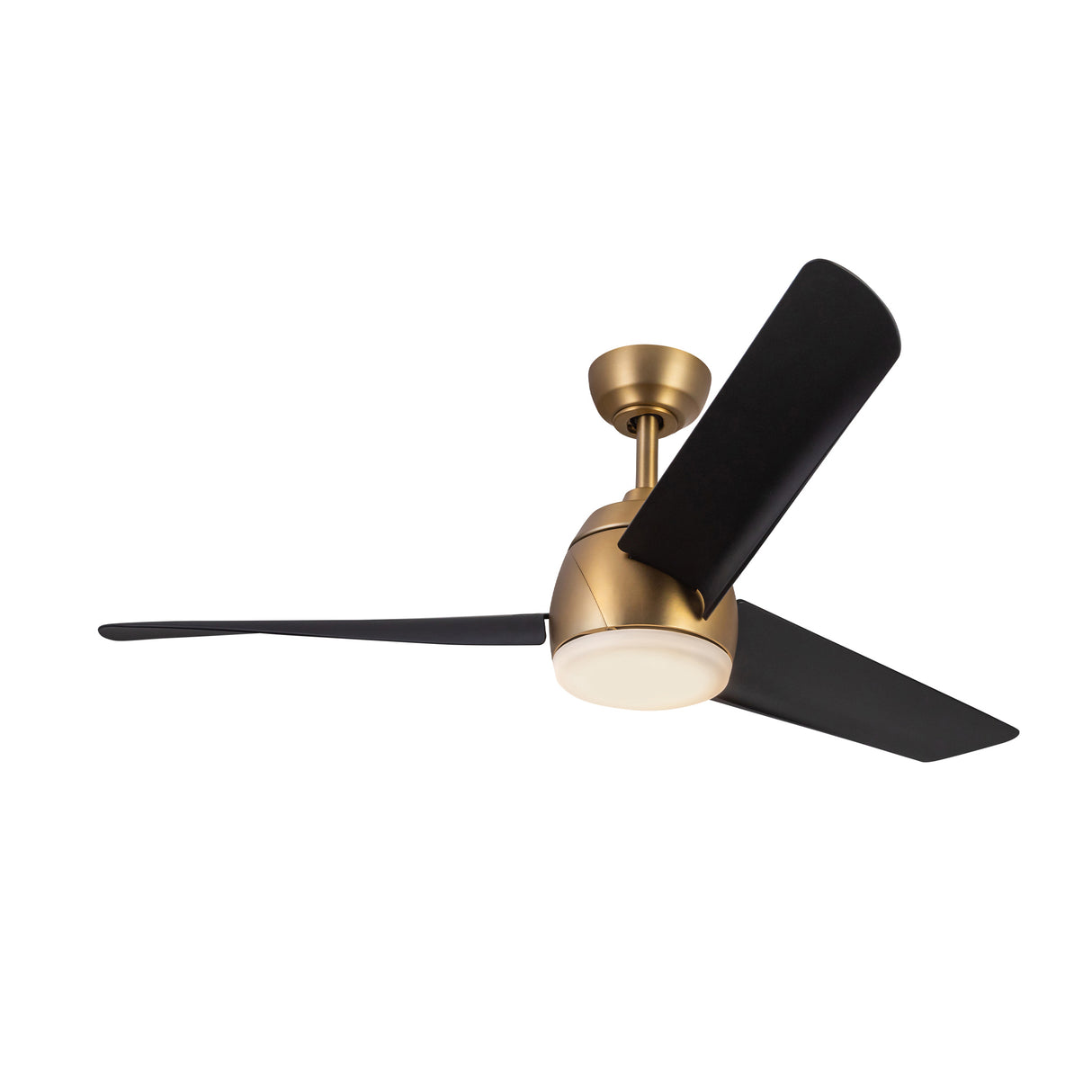 Lorain LED Light Ceiling Fan 54", Brushed Brass and Matte Black Smart Fan, 3-Speed, Reversible, High Performance Air Flow