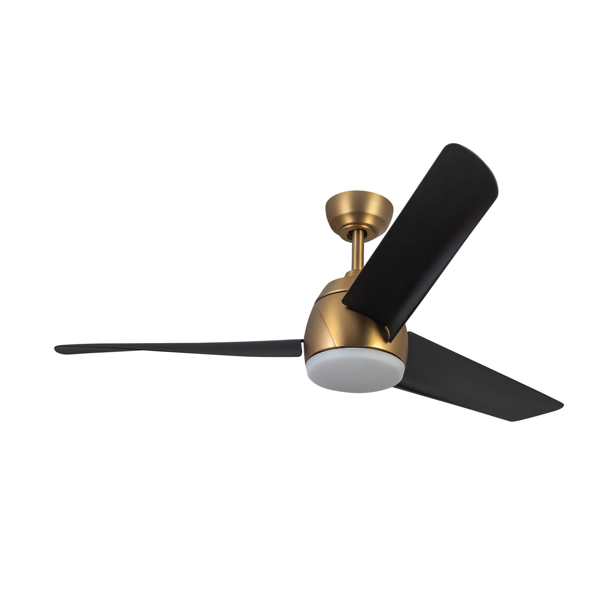 Lorain LED Light Ceiling Fan 54", Brushed Brass and Matte Black Smart Fan, 3-Speed, Reversible, High Performance Air Flow