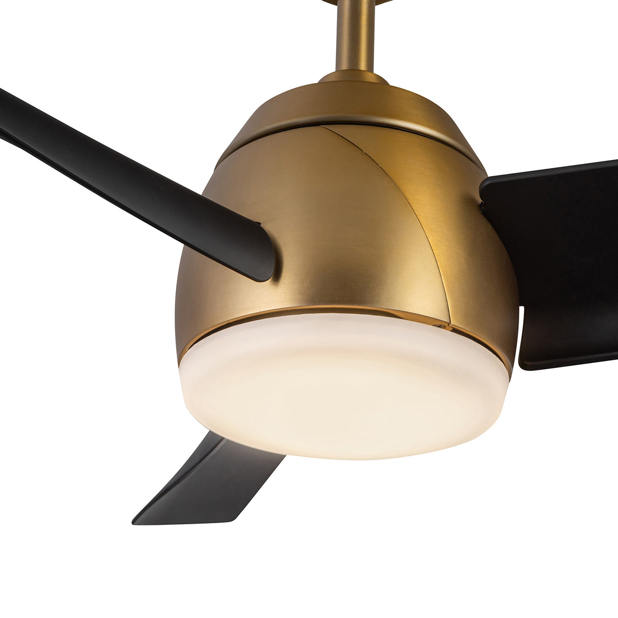 Lorain LED Light Ceiling Fan 54", Brushed Brass and Matte Black Smart Fan, 3-Speed, Reversible, High Performance Air Flow
