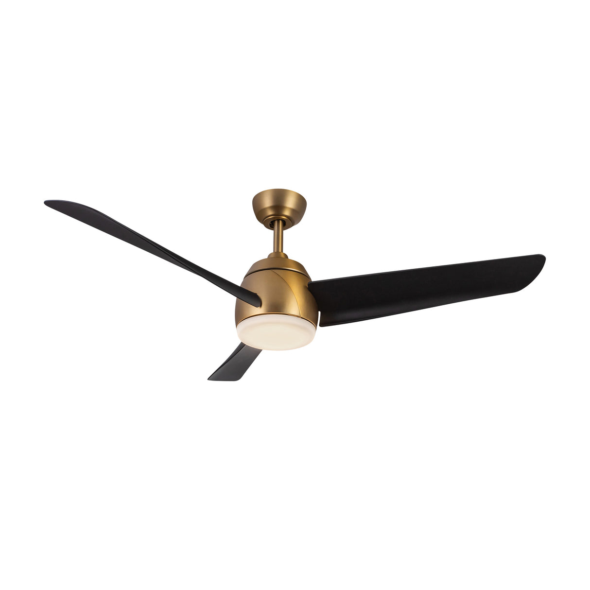 Lorain LED Light Ceiling Fan 54", Brushed Brass and Matte Black Smart Fan, 3-Speed, Reversible, High Performance Air Flow