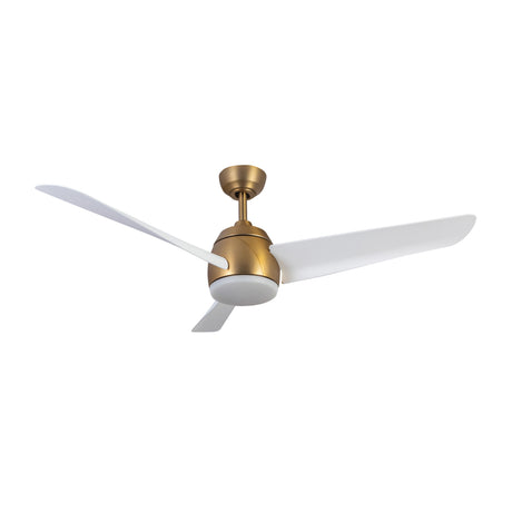 Lorain LED Ceiling Fan 54", Brushed Brass and White