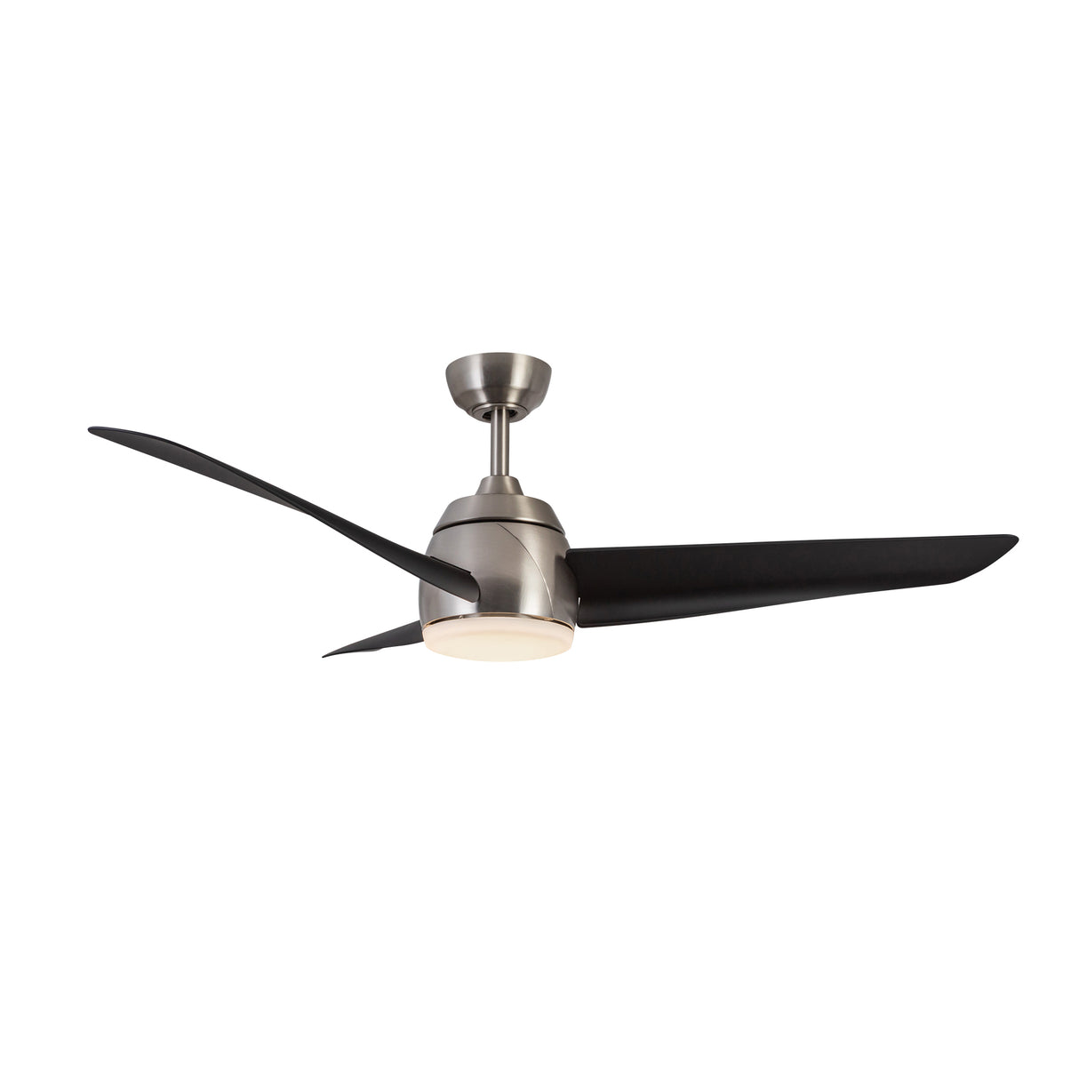 Lorain LED Light Ceiling Fan 54", Brushed Nickel and Matte Black Smart Fan, 3-Speed, Reversible, High Performance Air Flow