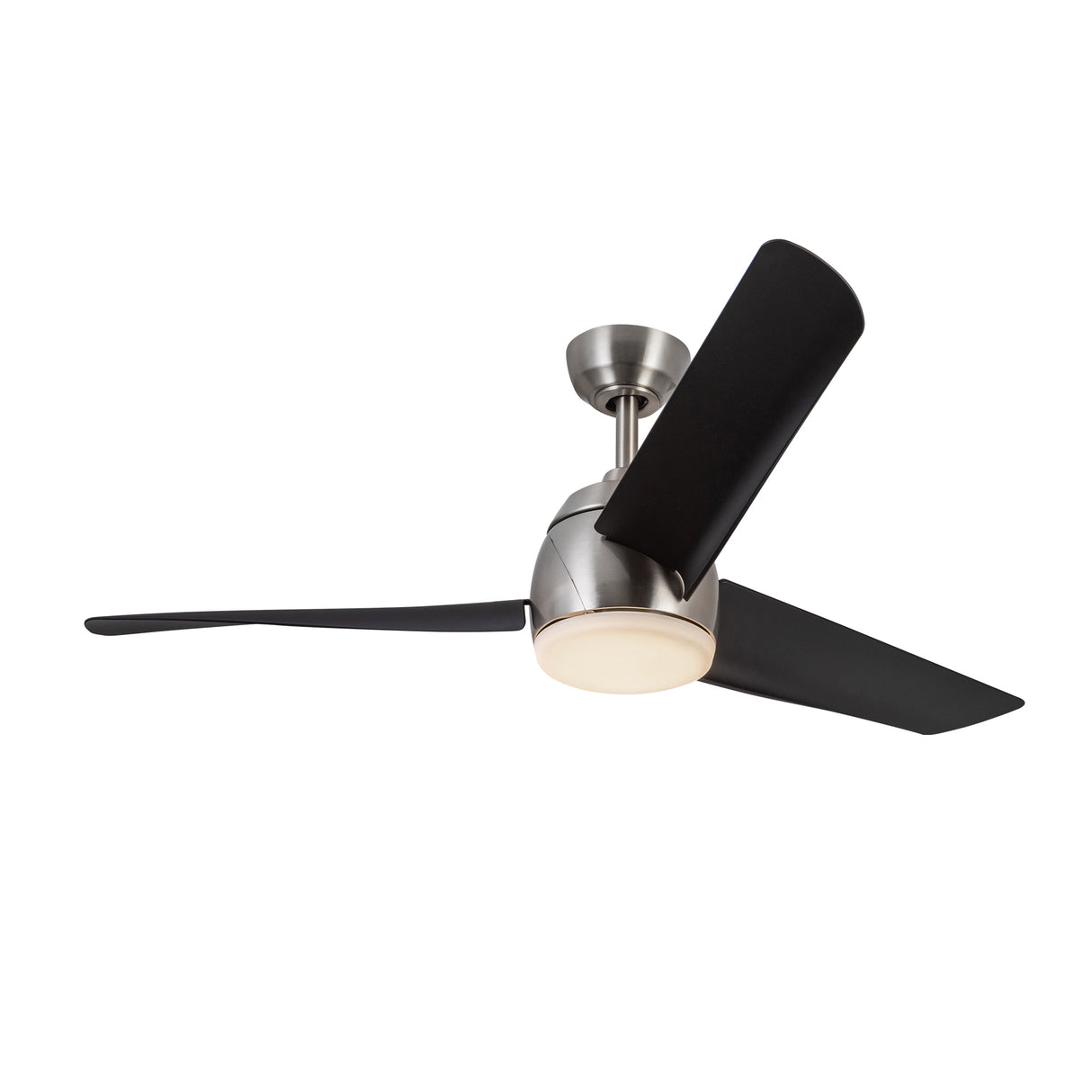 Lorain LED Light Ceiling Fan 54", Brushed Nickel and Matte Black Smart Fan, 3-Speed, Reversible, High Performance Air Flow
