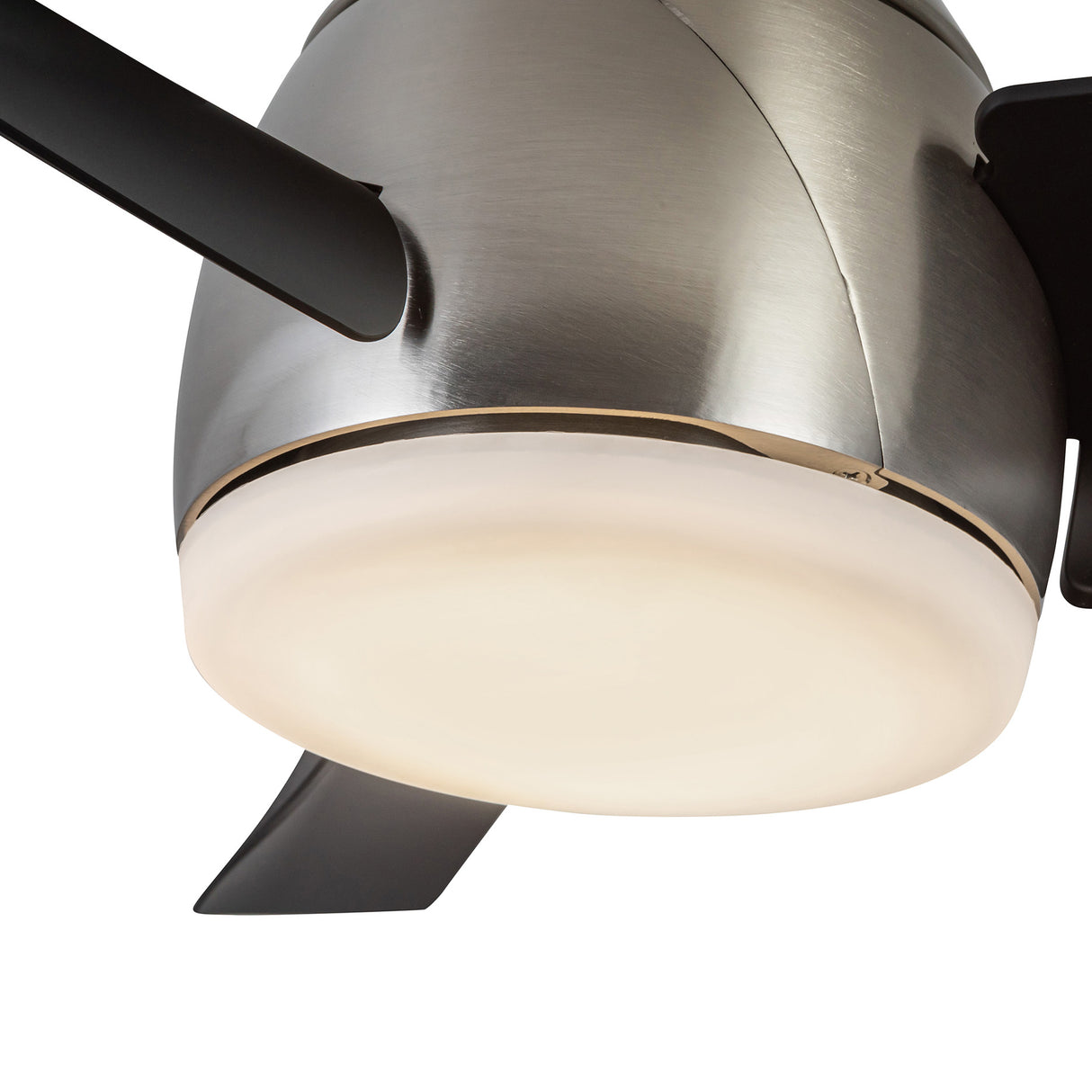 Lorain LED Light Ceiling Fan 54", Brushed Nickel and Matte Black Smart Fan, 3-Speed, Reversible, High Performance Air Flow