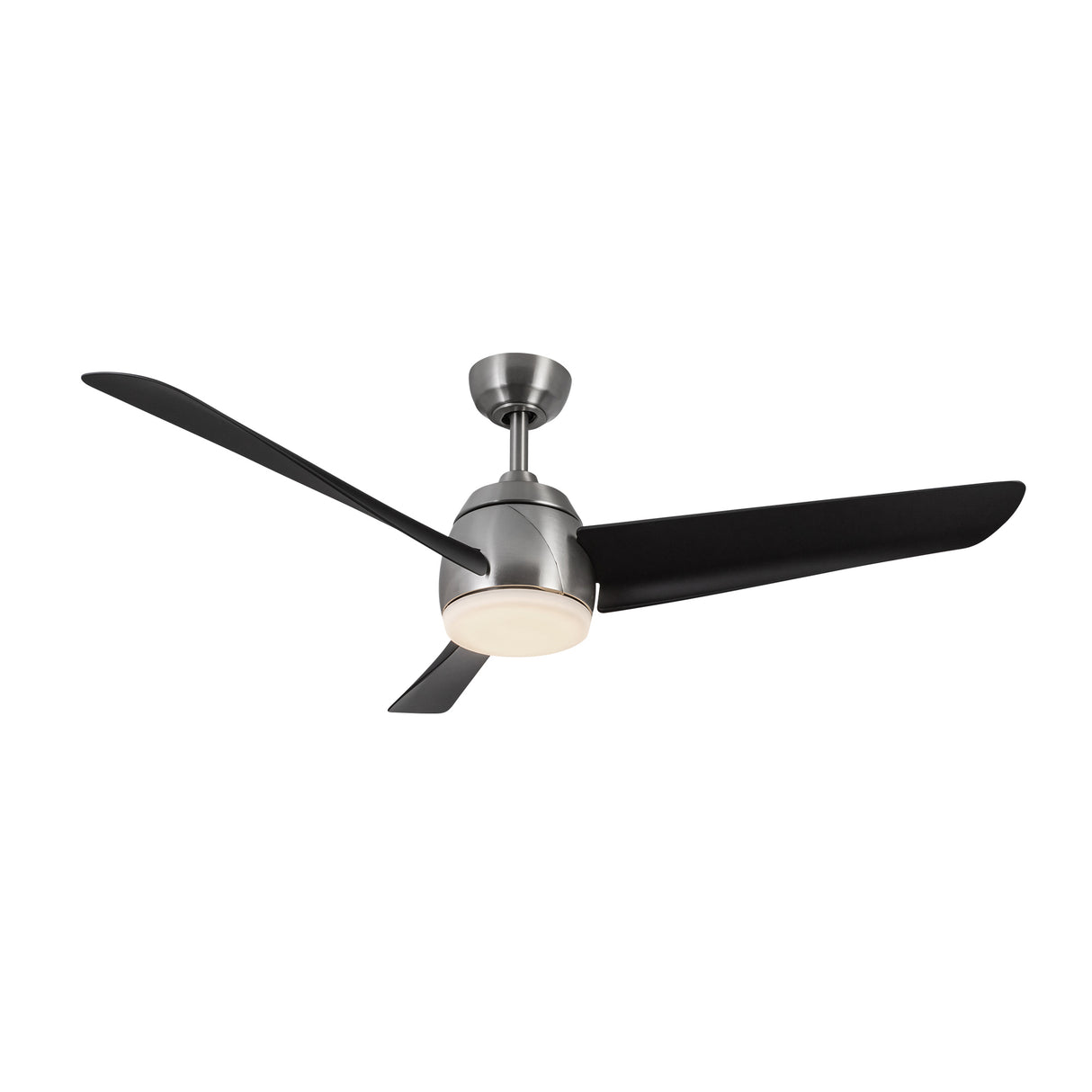 Lorain LED Light Ceiling Fan 54", Brushed Nickel and Matte Black Smart Fan, 3-Speed, Reversible, High Performance Air Flow