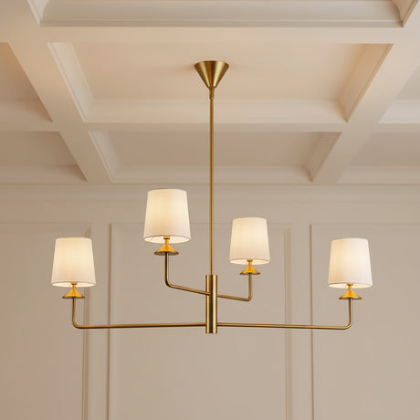 Sabina 4 Light Chandelier 45" for Transitional home with Cream Wall Paneling