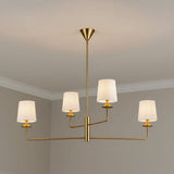Sabina 4 Light Chandelier 45", Brushed Brass for Modern home with Gray walls