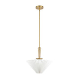 Sabina Pendant 16", Brushed Brass with Pleated Shade