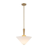 Sabina Pendant 16", Brushed Brass with Linen Shade