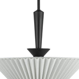 Sabina Pendant 16", Matte Black with Pleated Shade