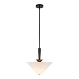 Sabina Pendant 16", Matte Black with Linen Shade