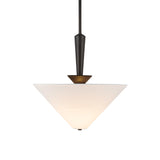Sabina Pendant 16", Matte Black with Linen Shade
