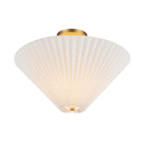Sabina Semi-Flush Mount 16", Brushed Brass with Pleated Shade