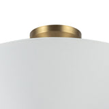 Sabina Semi-Flush Mount 16", Brushed Brass with Linen Shade