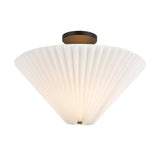 Sabina Semi-Flush Mount 16", Matte Black with Pleated Shade