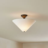 Sabina Semi-Flush Mount 16" for Modern home with Warm Beige Walls