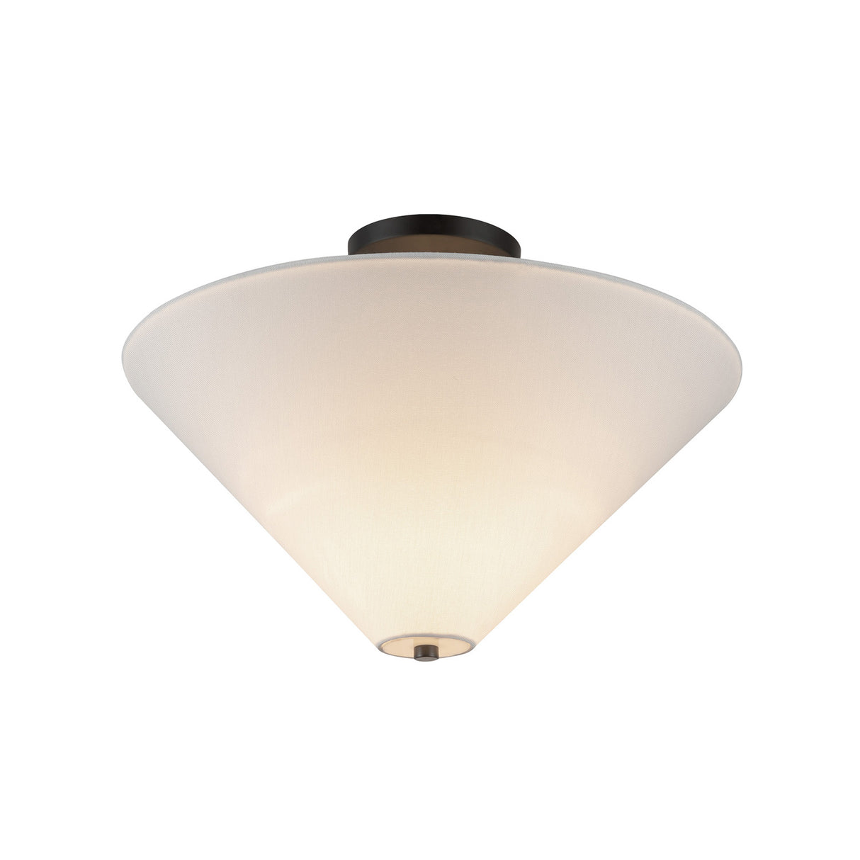 Sabina Semi-Flush Mount 16", Matte Black with Linen Shade