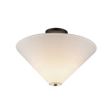 Sabina Semi-Flush Mount 16", Matte Black with Linen Shade