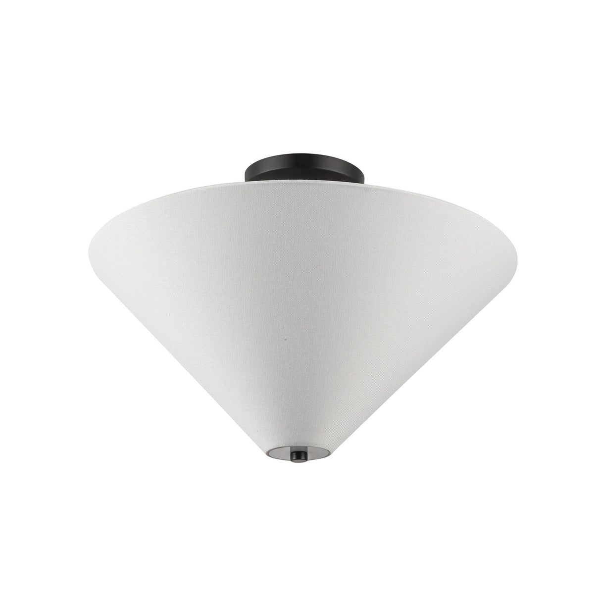 Sabina Semi-Flush Mount 16", Matte Black with Linen Shade