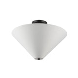 Sabina Semi-Flush Mount 16", Matte Black with Linen Shade