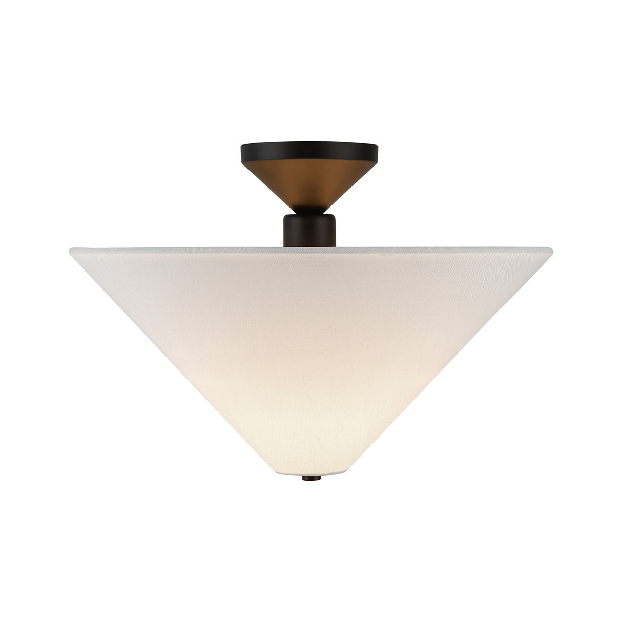 Sabina Semi-Flush Mount 16", Matte Black with Linen Shade