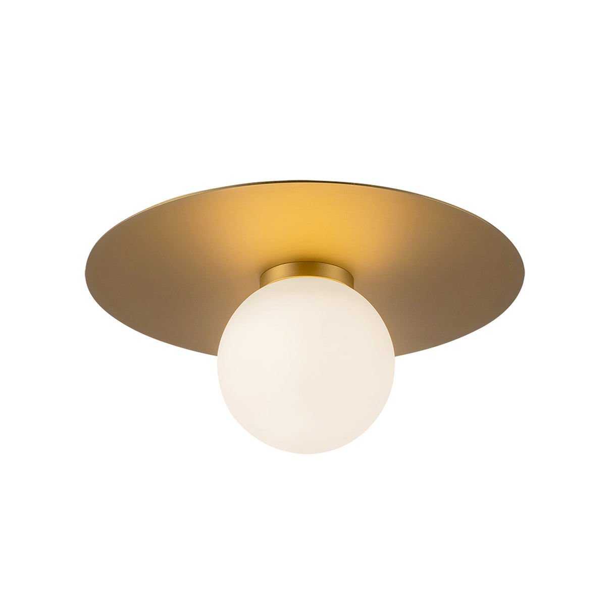 Sol LED Flush Mount 10", Brushed Brass