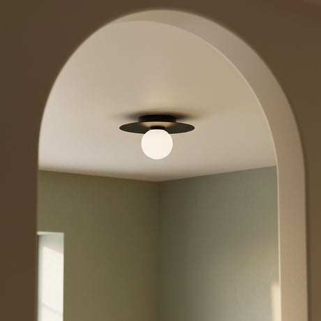 Sol LED Flush Mount 10", Matte Black for Modern home with Matte Black fixture