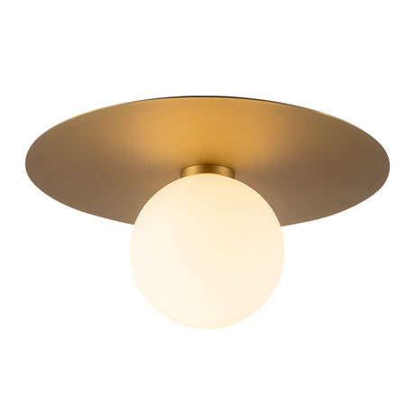 Sol LED Flush Mount 14", Brushed Brass
