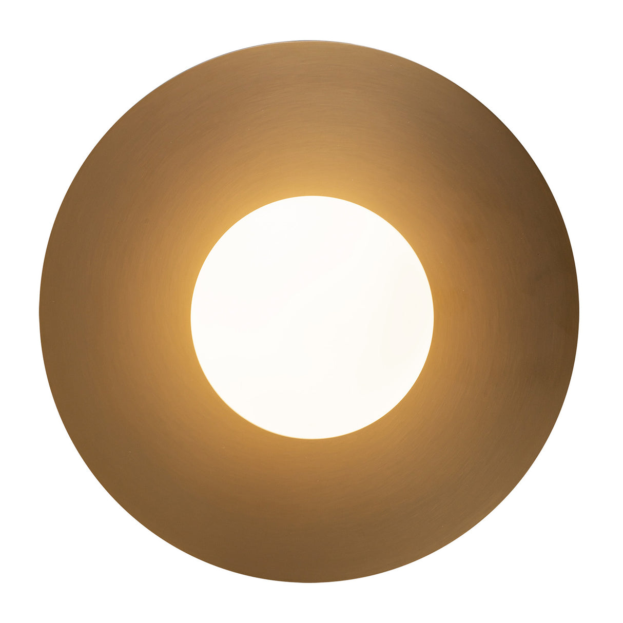 Sol LED Flush Mount 14", Brushed Brass
