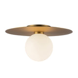 Sol LED Flush Mount 14", Brushed Brass