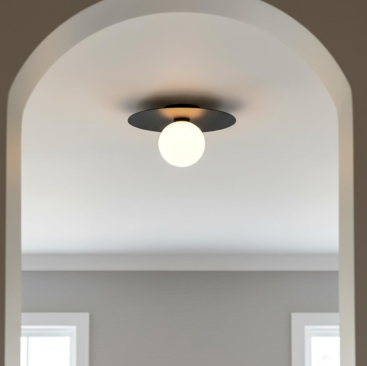 Sol LED Flush Mount 14" for Modern home with White Ceiling