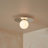 Sol LED Flush Mount 14" for Modern home with Beige Walls