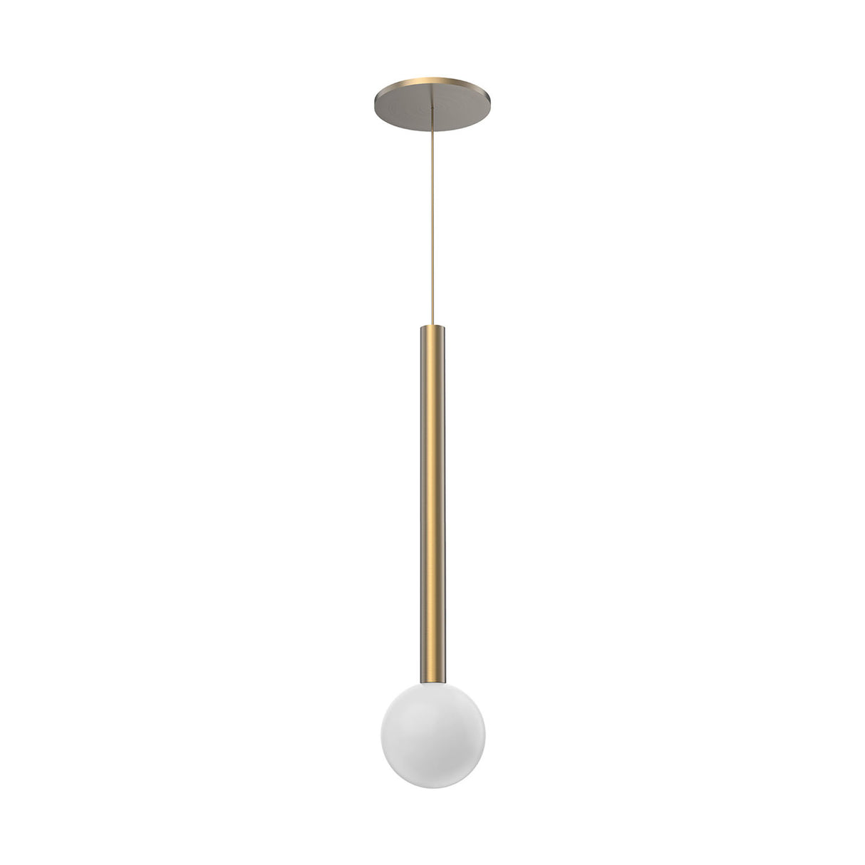Sol LED Pendant 18", Brushed Brass