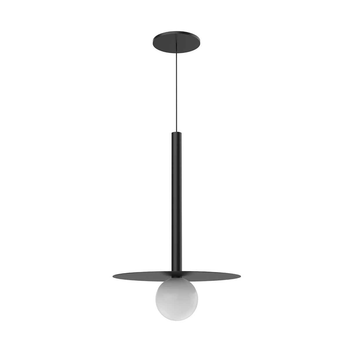 Sol LED Pendant 19", Matte Black