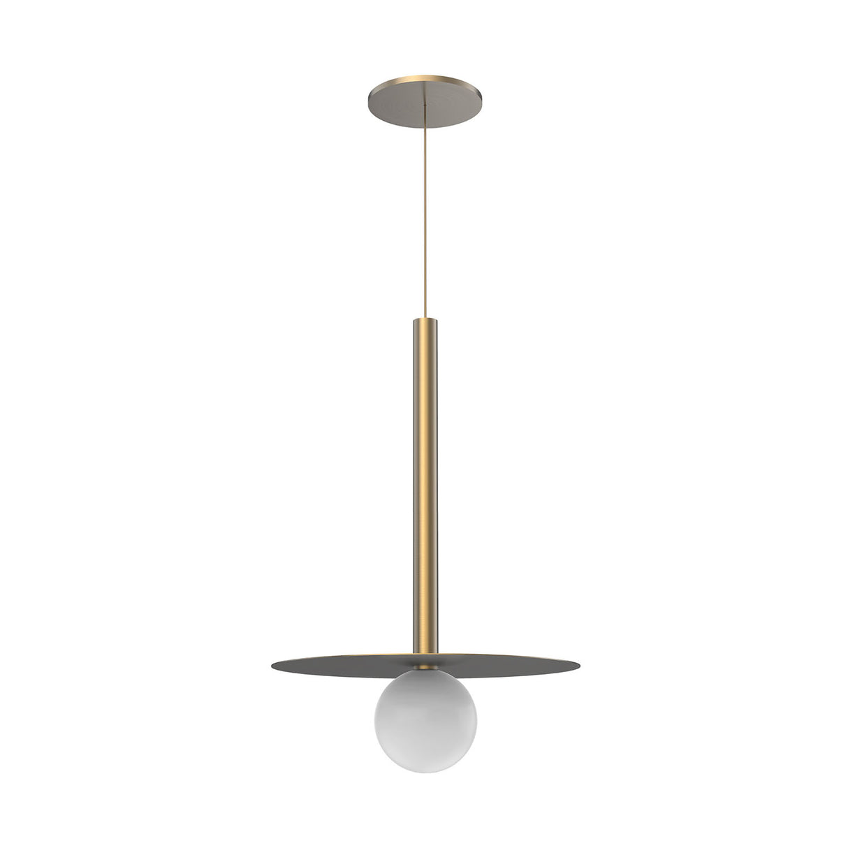 Sol LED Pendant 19", Brushed Brass
