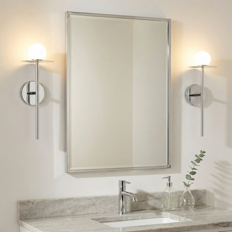 Sol LED Wall Sconce 16", Chrome for Modern home with White Walls