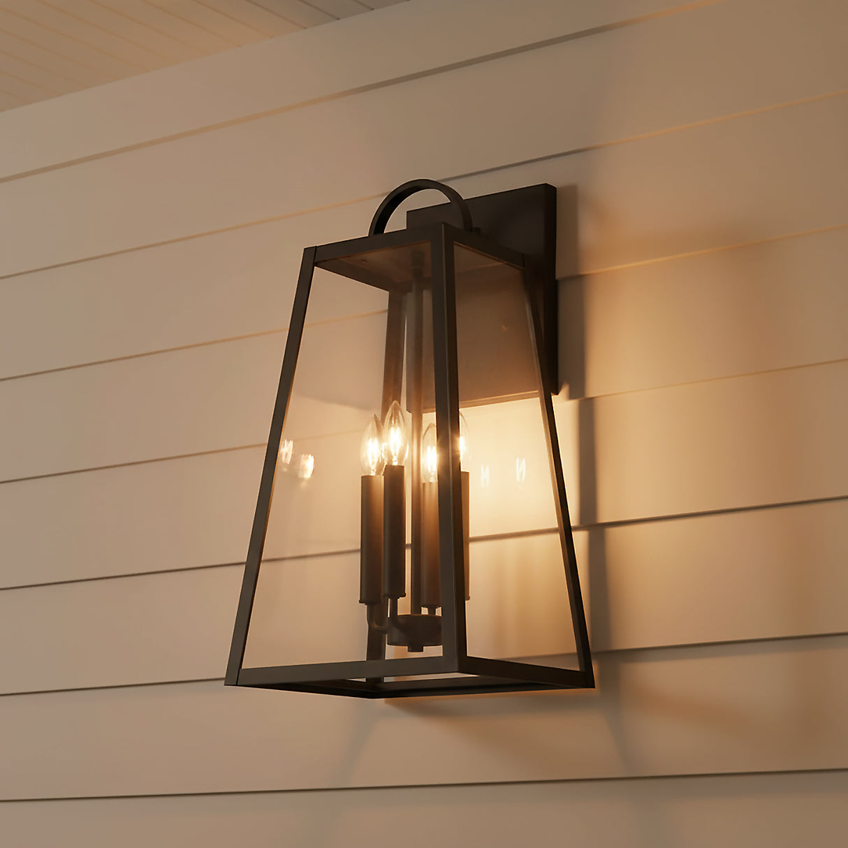 Alden Outdoor Wall Light, Large 23" Oiled Bronze for Modern Farmhouse home with White Siding