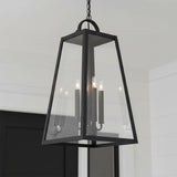 Alden Outdoor Hanging Light for Modern Farmhouse home with Black Wood