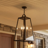 Alden Outdoor Hanging Light, Oiled Bronze for Modern Farmhouse home with Stone Siding