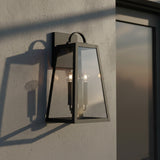 Alden Outdoor Wall Light, Medium 19" Black for Transitional home with Gray Siding
