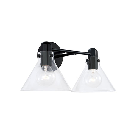 Nash 2 Light Vanity, Matte Black