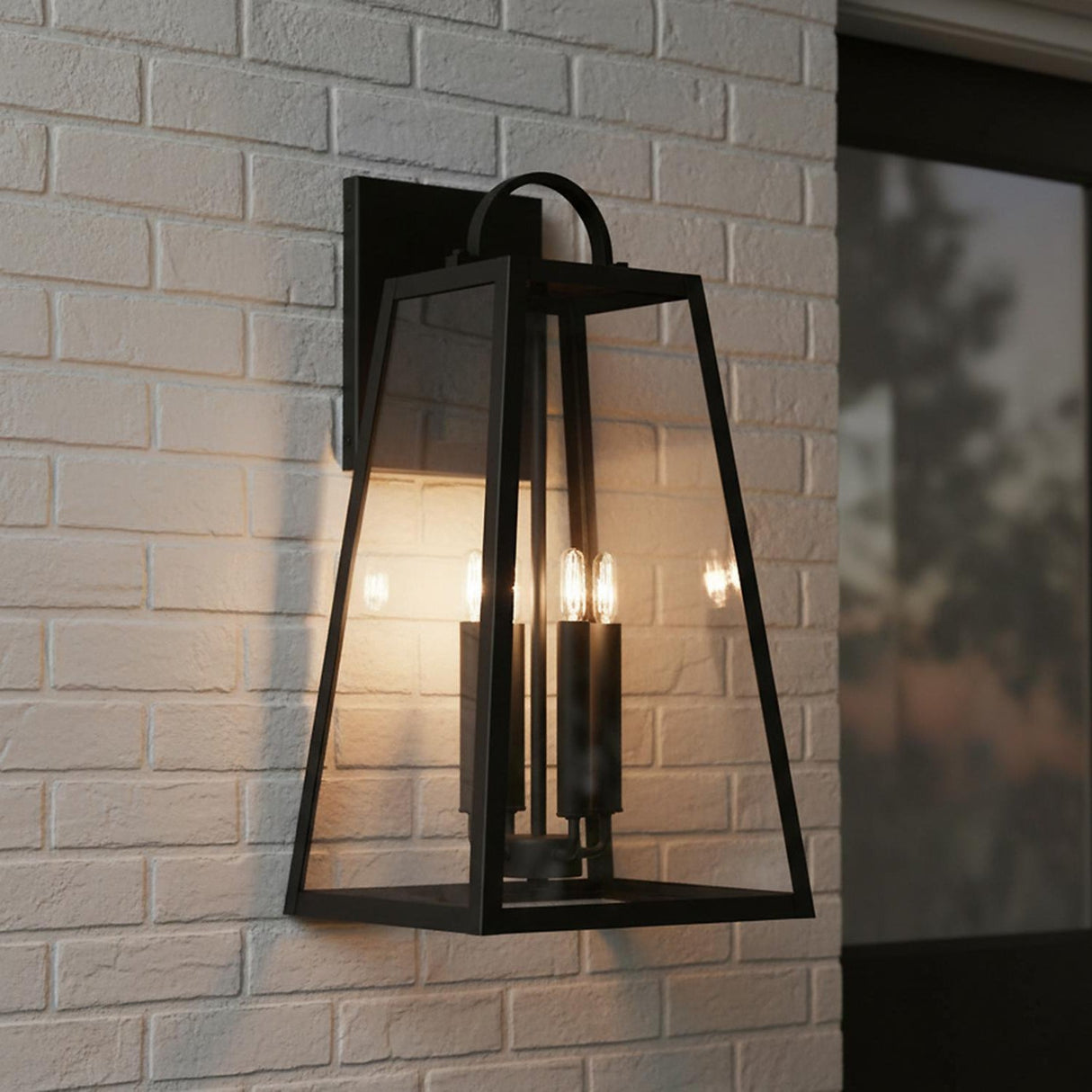 Alden Outdoor Wall Light, Large 23" Black