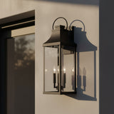 Ainsley Outdoor Wall Light, Extra Large 27" Black for Transitional home with Gray Stucco